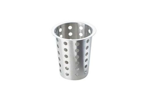  HorecaTraders Stainless steel cutlery cylinder - AISI 304 - Perforated - ø114 x 135mm 