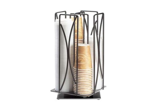  HorecaTraders Organizer für Kaffeezubehör – Schwarz | Kunststoff | 204 x 204 x 445 mm 