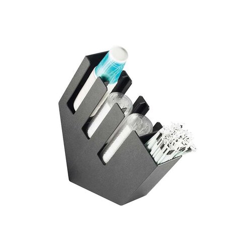  HorecaTraders Organiseur tout-en-un - Incliné - Plastique noir - 508 x 117 x 508 mm 