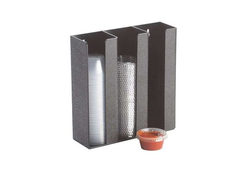  HorecaTraders Organisateur d'accessoires pour le café | Petit | Noir | Plastique | 229 x 64 x 229 mm 