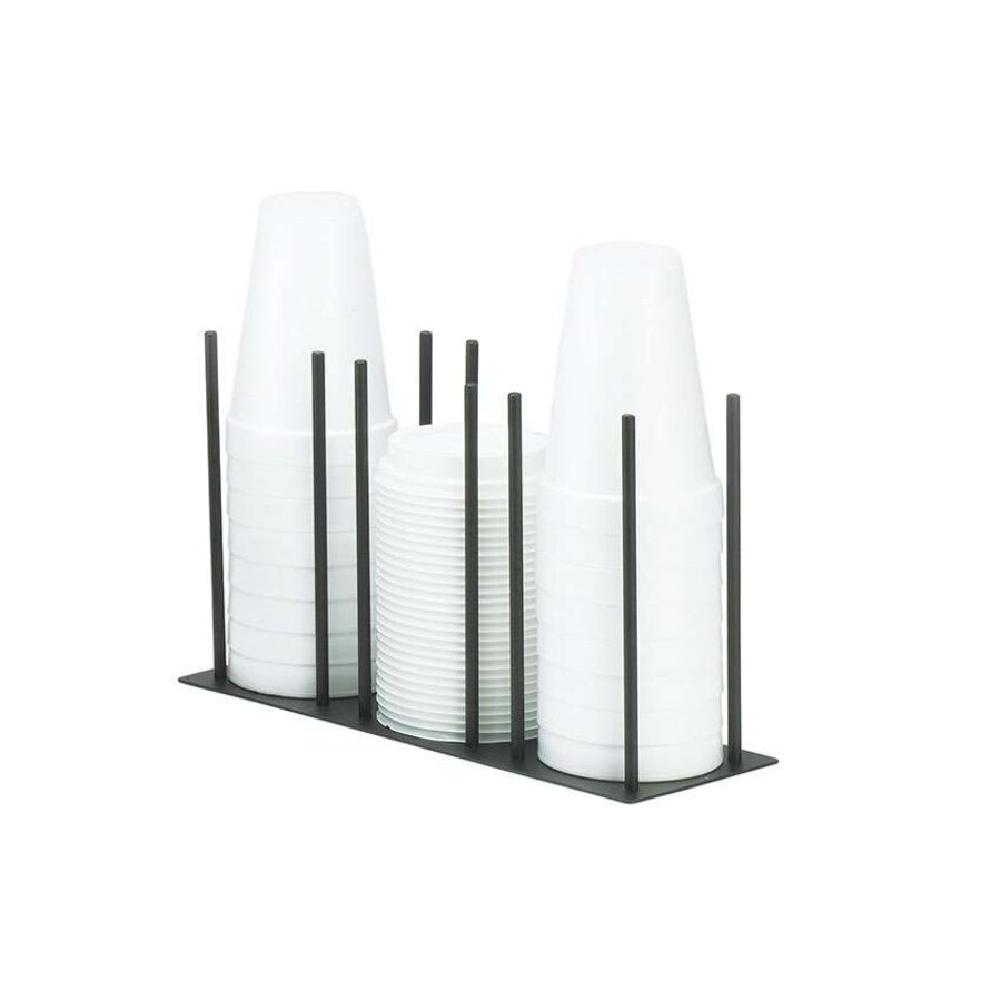 Coffee Accessories Organizer - 2 Tiers - 8 Compartments - Black Plastic - 330x235x286mm