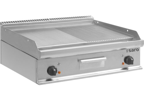  HorecaTraders Electric Grill Plate - Table Model - Stainless Steel - 800x700x270mm 