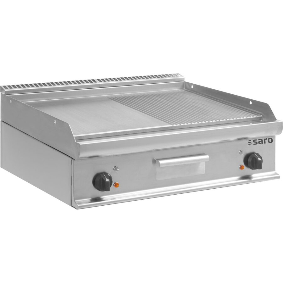 Elektrische Grillplatte | Edelstahl | 2 Kochzonen | 800 x 700 x 270 mm