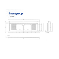 Spültischplatte | 2 Waschbecken mittig | 4 Größen