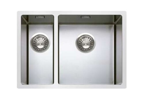  HorecaTraders Polished Double Sink - Stainless Steel - 645x440x248mm 