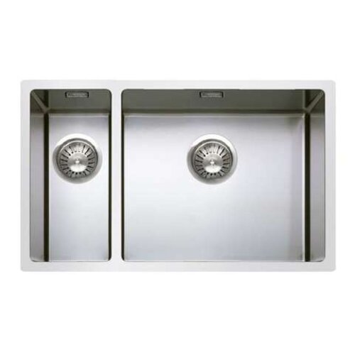  HorecaTraders Polished double sink with drain set | Stainless steel | 745x440x248mm 
