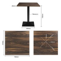 vierkante tafel | donker hout | Melamine |75(h) x 70(b)cm