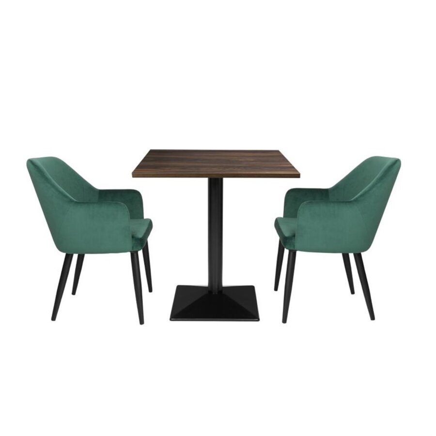 square table | dark wood | melamine | 75(h) x 70(w)cm