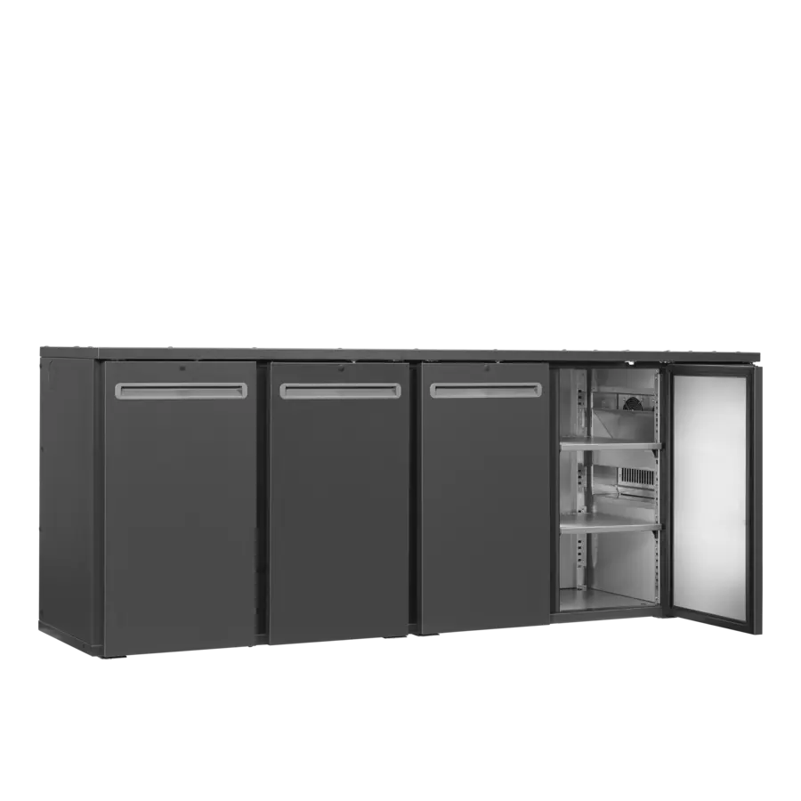 Bar-Kühlschrank mit 4 Türen | Anthrazit | 2200 x 560 x 820 mm | +2 bis +10 °C