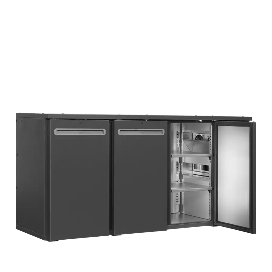 Bar cooler with 3 doors | anthracite | 1720x560x820 mm | +2 to +10 °C