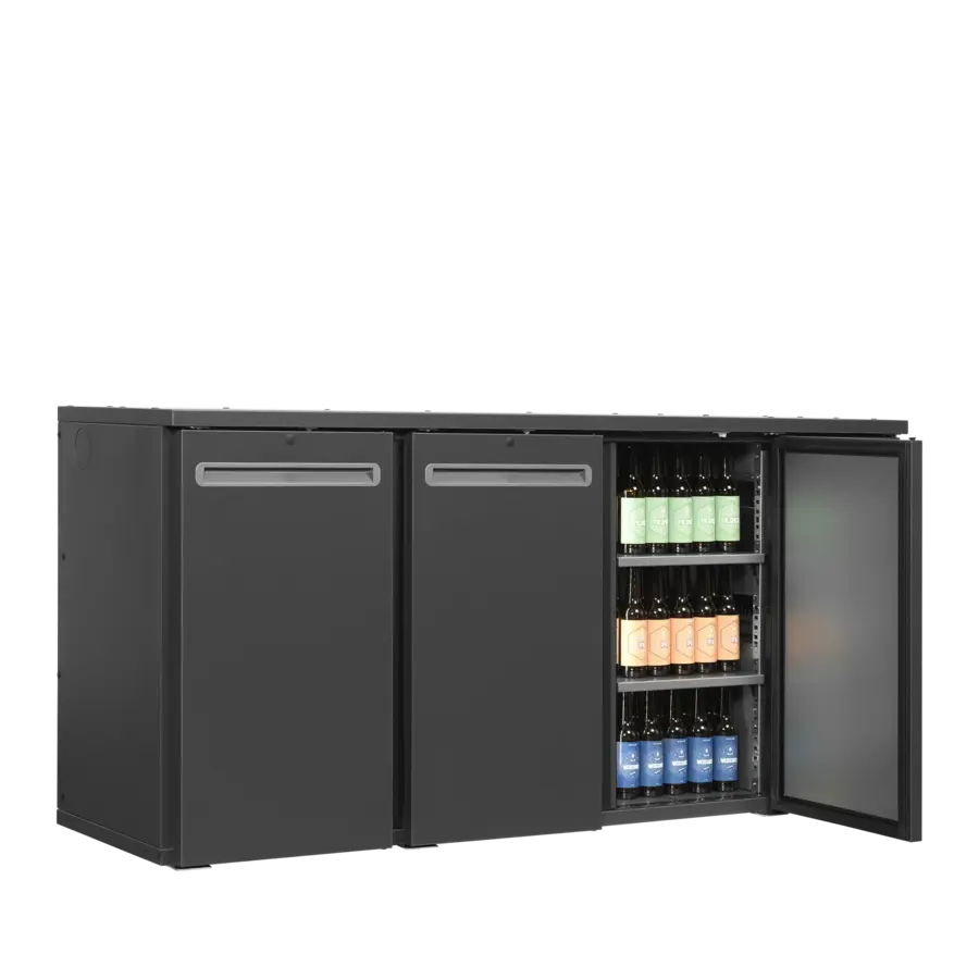 Bar-Kühlschrank mit 3 Türen | Anthrazit | 1720 x 560 x 820 mm | +2 bis +10 °C