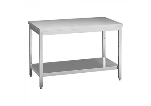  Multinox Work table with bottom shelf and adjustable legs | Stainless steel | 200x70x85 cm 
