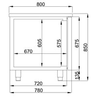 Refrigerated workbench 3 doors Euronorm 60x40 cm 210x80x85 cm