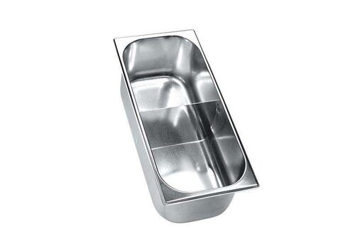  HorecaTraders RVS roomijsbak met tussenschot | 5,2L | 360x165x120mm 