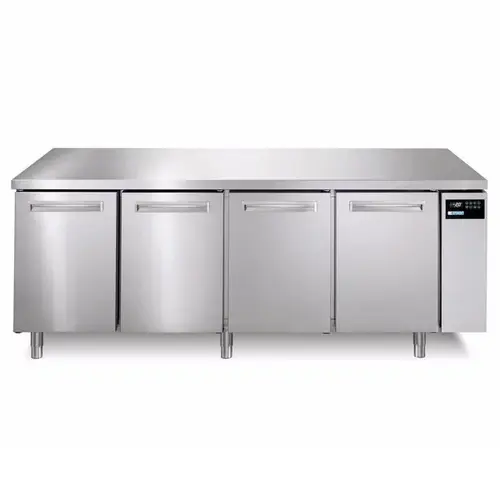  Afinox Bakkerij koelwerkbank | 480L| 4 deuren | 2420x850x800 mm 