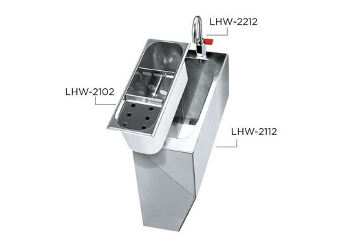  HorecaTraders omkasting voor scheplepelspoeler | incl. toevoerkraantje | 320x122x235 mm 