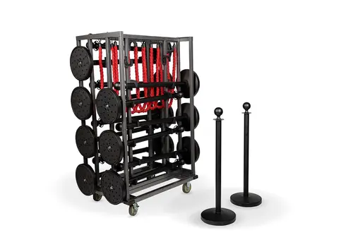  HorecaTraders Chariot de transport avec bornes | 123 x 80 x 193 cm | Capacité 16 