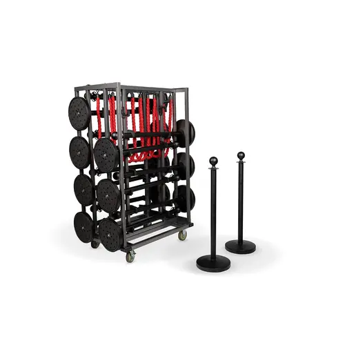  HorecaTraders Chariot de transport avec bornes | 123 x 80 x 193 cm | Capacité 16 