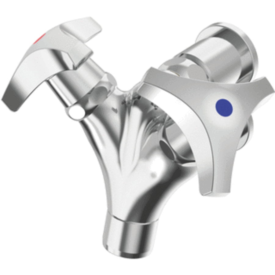 M5 Wall-Mounted Basin Mixer Chrome Two-Handle 46 mm
