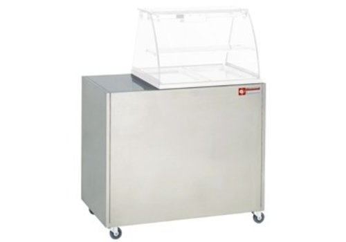 HorecaTraders Socle en acier inoxydable sur roulettes pour vitrine 