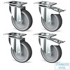 HorecaTraders Swivel castors stainless steel Professional 4 pcs