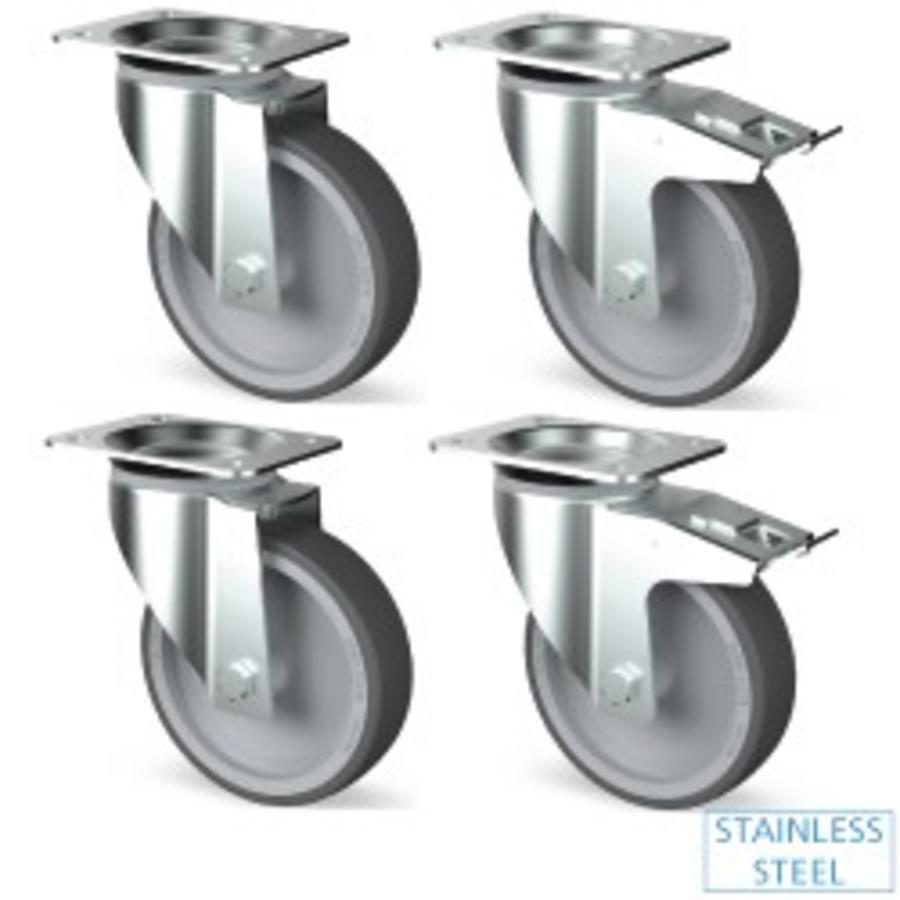 Castor wheels stainless steel professional 4 pieces