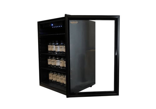  HorecaTraders Compacte Tafelmodel Koelkast 115L – Zwart | Energiezuinig en Stil 