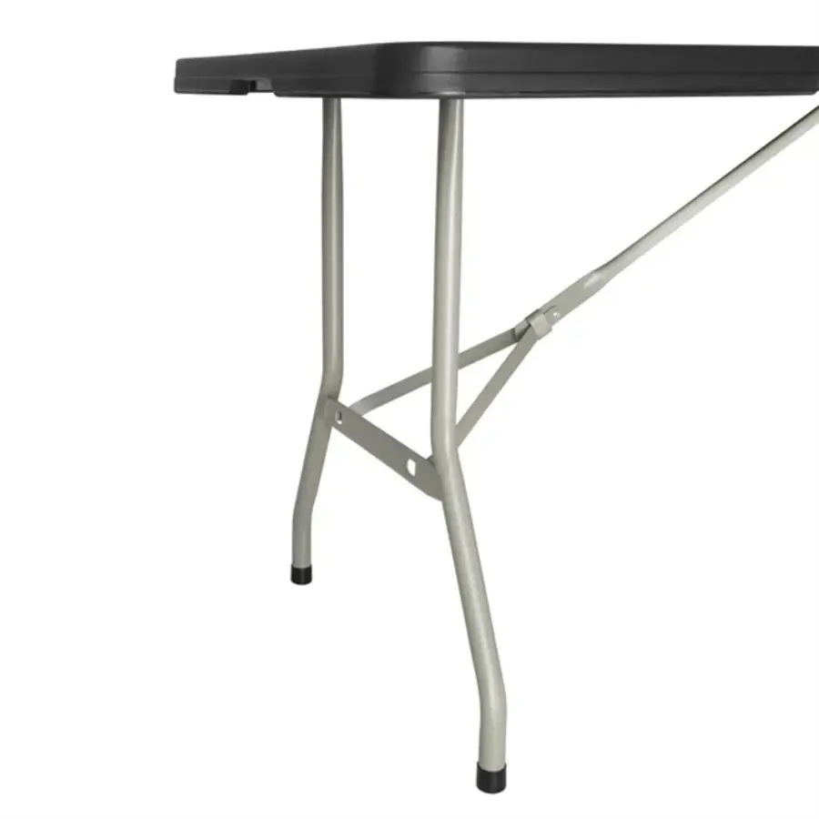 Table pliante rectangulaire 183 cm noire – Structure en acier et plateau en PEHD
