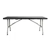 Table pliante rectangulaire 183 cm noire – Structure en acier et plateau en PEHD