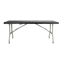 Table pliante rectangulaire 183 cm noire – Structure en acier et plateau en PEHD
