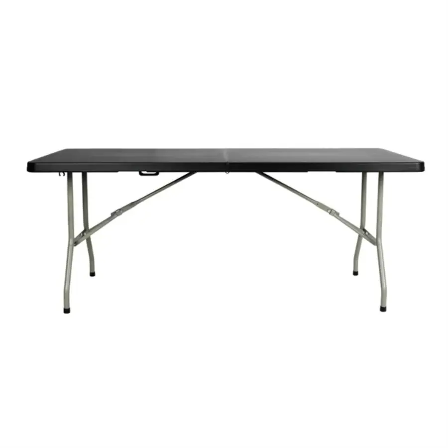 Rechteckiger Klapptisch 183 cm, schwarz – Stahlrahmen & HDPE-Tischplatte