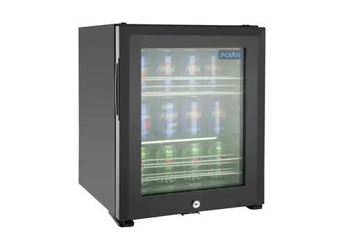  HorecaTraders Réfrigérateur vitrine pour chambre d'hôtel série G, 29 L, avec porte vitrée 