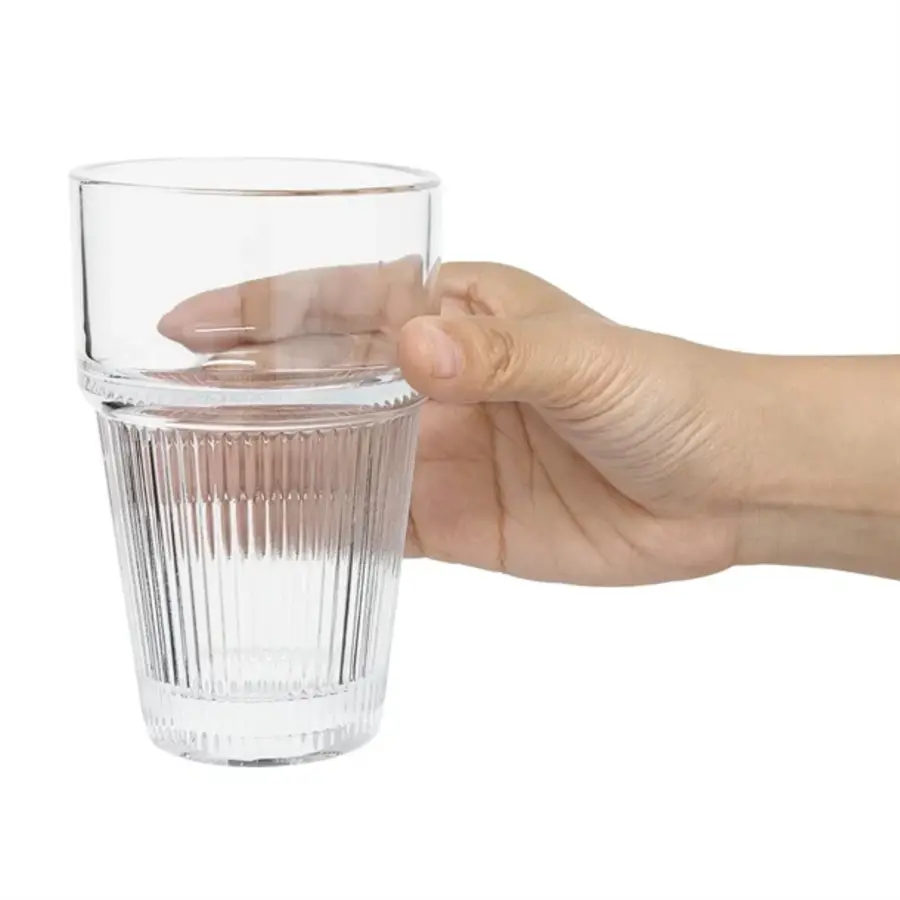 Gerippte, stapelbare Trinkbecher 300 ml (6er-Set)