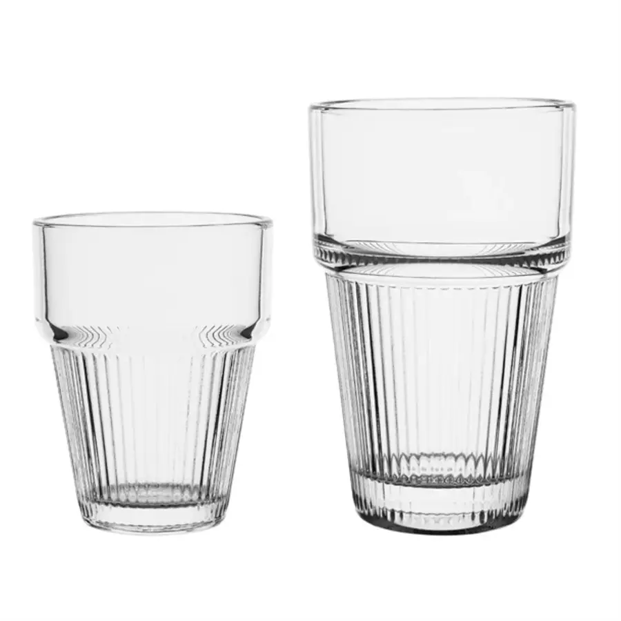 Gerippte, stapelbare Trinkbecher 300 ml (6er-Set)