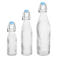 Gerippte Bügelverschluss-Wasserflaschen 1L (6er-Set)