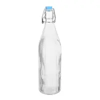 Bouteilles d'eau à bouchon mécanique côtelé 1L (lot de 6)