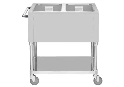  HorecaTraders Mobile Bain Marie Trolley 2x 1/1GN – 500W Drying Heat 