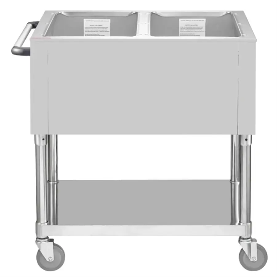 Mobiler Bain-Marie-Wagen 2x 1/1GN – 500W Trockenheizung
