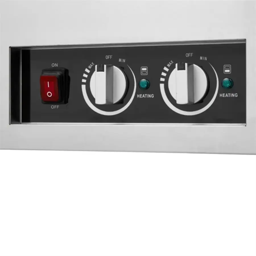 Chariot bain-marie mobile 2 x 1/1GN – 500 W de chaleur de séchage