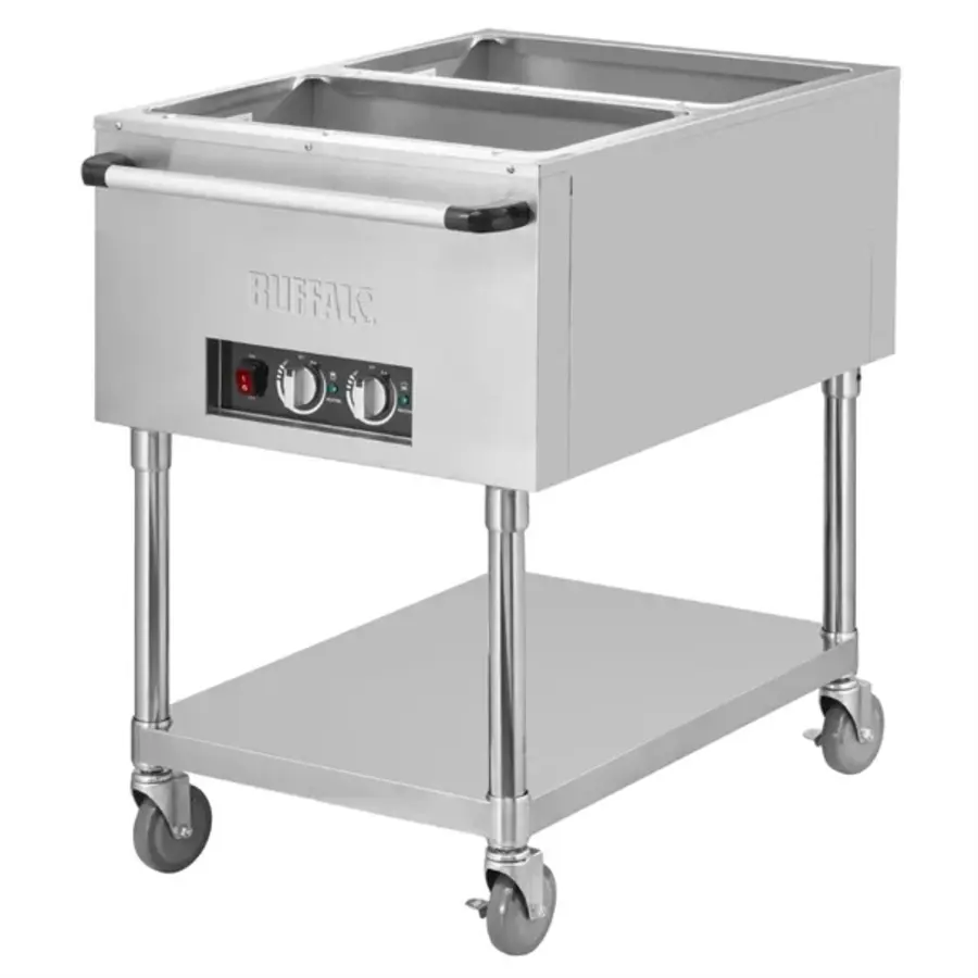 Mobiler Bain-Marie-Wagen 2x 1/1GN – 500W Trockenheizung