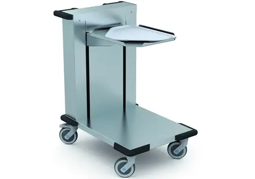  Hupfer Edelstahl-Tablettstapler mit Universalrollen (gebremst), 800 x 558 x 900 (H) mm 