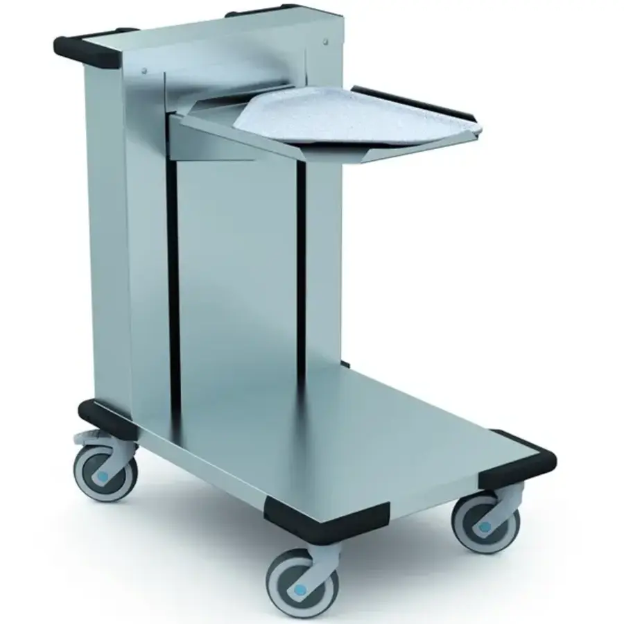 Edelstahl-Tablettstapler mit Universalrollen (gebremst), 800 x 558 x 900 (H) mm