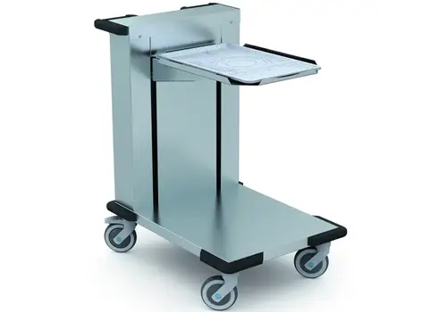  Hupfer Empileur à paniers en acier inoxydable, roues ouvertes non chauffées (avec freins), 800 x 558 x 900 mm (h) 