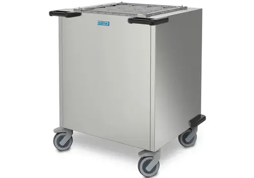  Hupfer Empileur de paniers en acier inoxydable, paniers non chauffés, dimensions max. 508 x 508 mm, roues (avec freins), dimensions 711 x 760 x 902 mm (hauteur). 