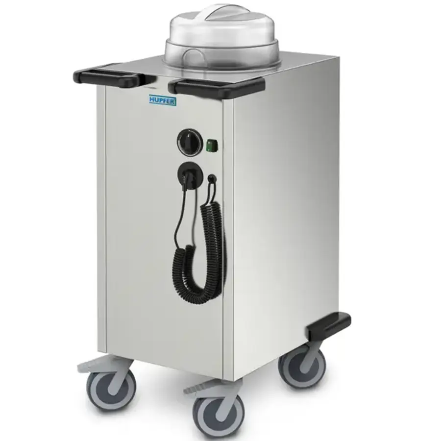 Distributeur d'assiettes en acier inoxydable ≤70 °C statique 83 assiettes Ø190-260 mm 0,9 kW (230 V) Roues (avec freins) 610 x 460 x 1072 (h) mm