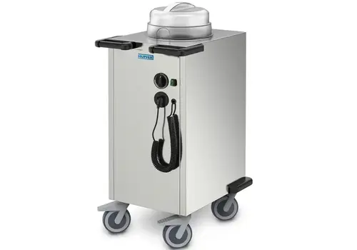  Hupfer Bordendispenser  RVS  ≤70°C  Statisch  61 Borden Ø180-330mm  0.9kW (230V)  Wielen (Geremd)  710x530x1072(h)mm 