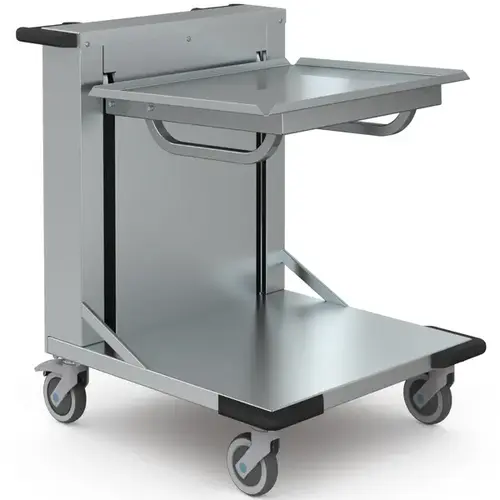  Hupfer Empileur à paniers en acier inoxydable non chauffé, ouvert (2/1 GN), roues (freinées), 800 x 715 x 900 mm (h) 