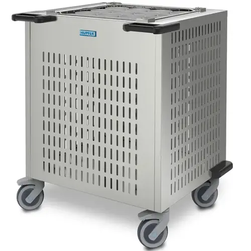  Hupfer Stainless Steel Basket Stacker Unheated Baskets 500x500mm Wheels (Braked) 711x760x902(h)mm 