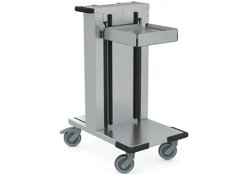  Hupfer Universal-Tablettstapler aus Edelstahl, ≤120 Tabletts, Rollen (gebremst), 750 x 510 x 1023 (H) mm 