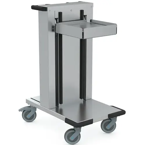  Hupfer Empileur à plateaux universel en acier inoxydable ≤ 120 plateaux, roulettes (avec freins), 750 x 510 x 1023 (h) mm 